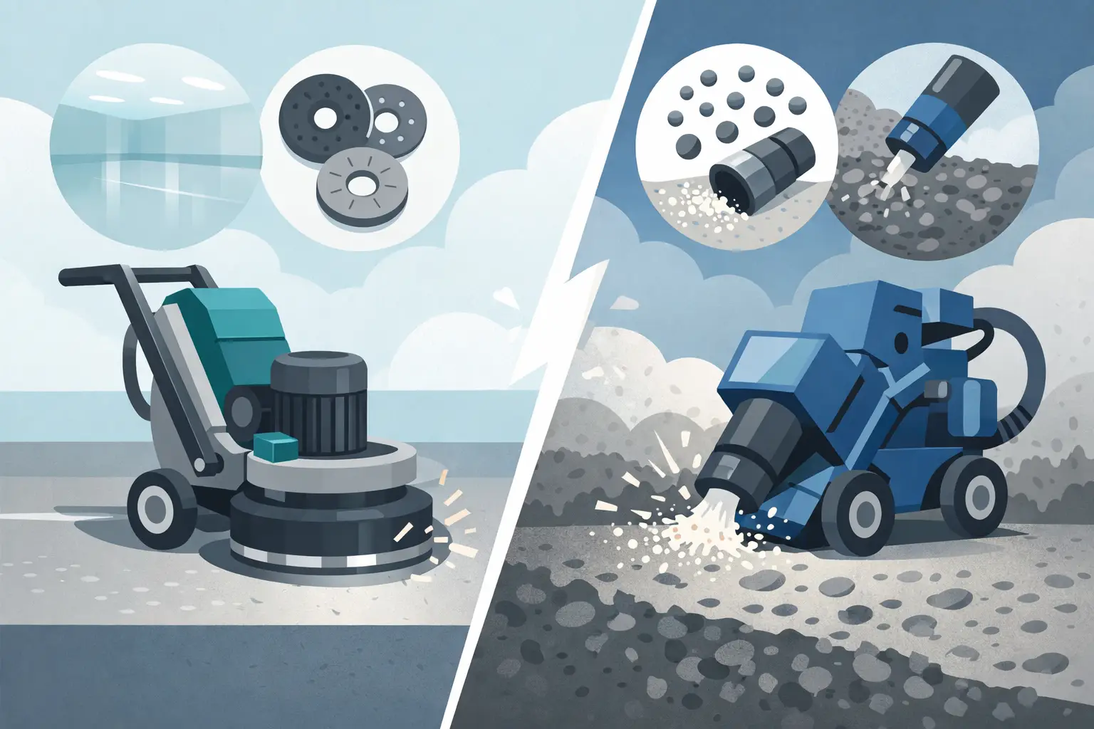 Grinding Versus Shot Blasting: Which Fits?