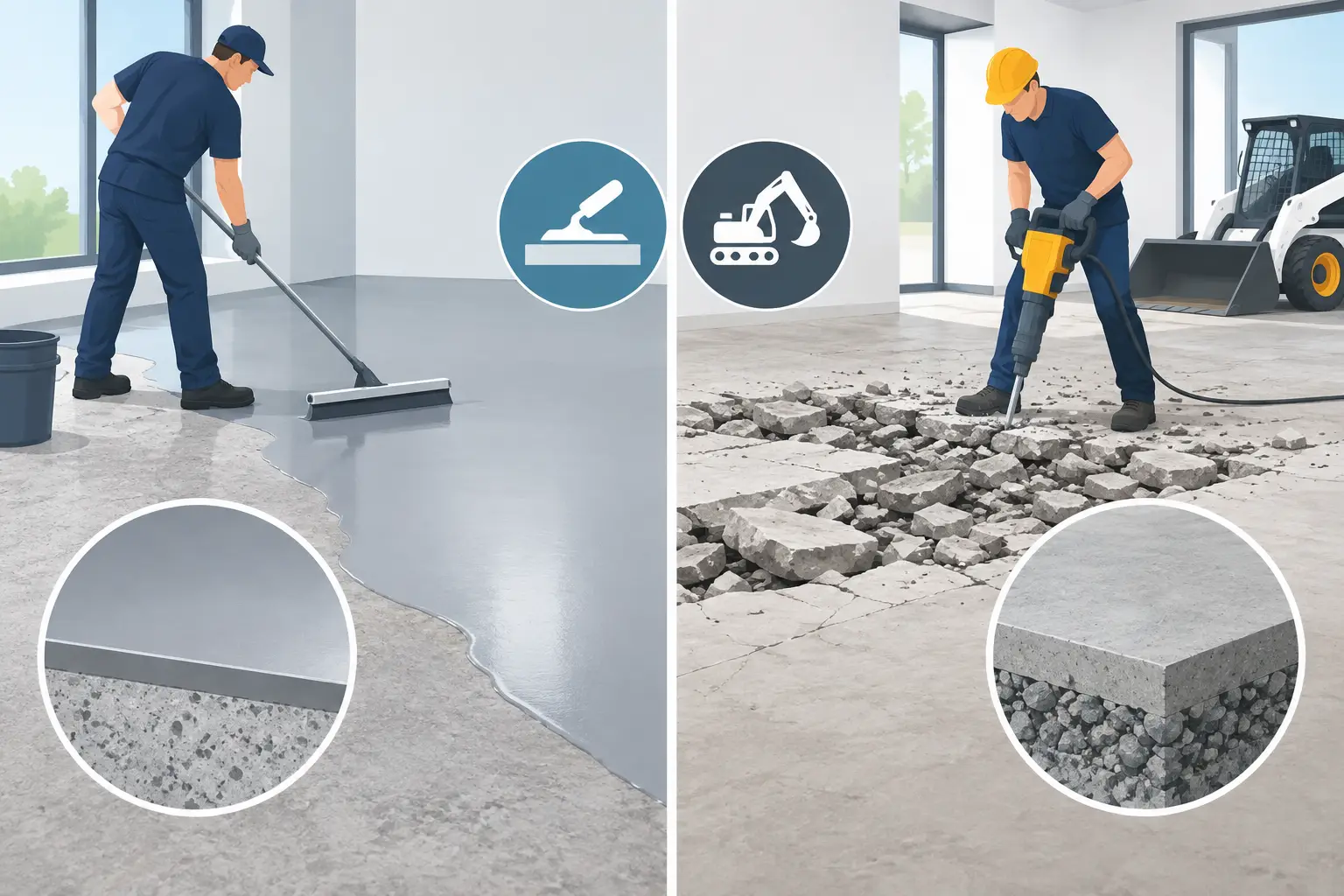 Resurfacing Versus Replacement for Concrete Floors